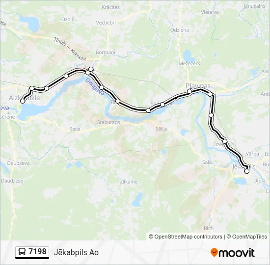 Автобус 7198: карта маршрута