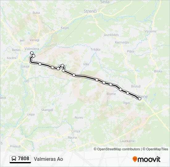 Автобус 7808: карта маршрута