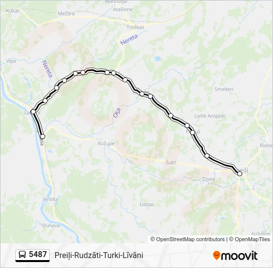 Автобус 5487: карта маршрута