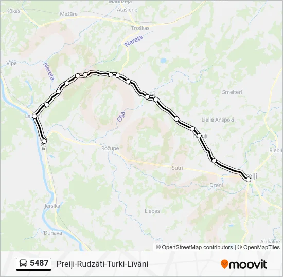 Автобус 5487: карта маршрута