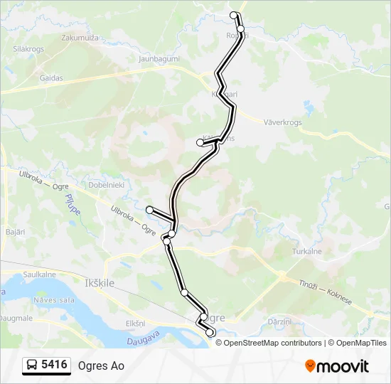 Автобус 5416: карта маршрута