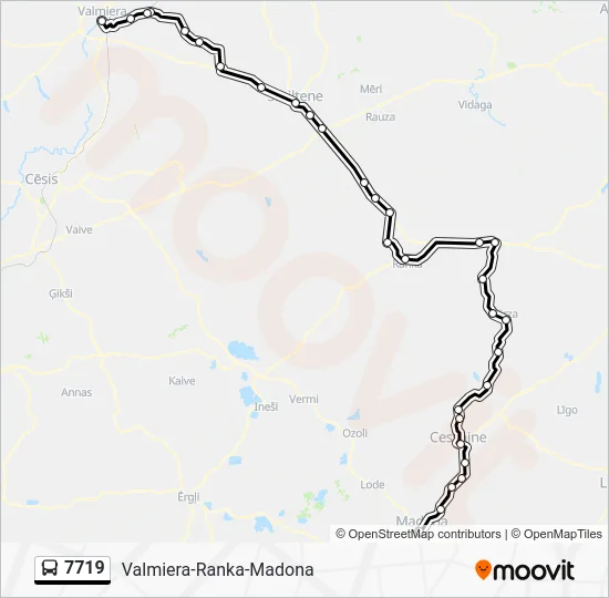 Автобус 7719: карта маршрута