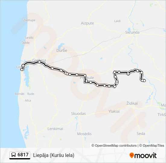 Автобус 6817: карта маршрута
