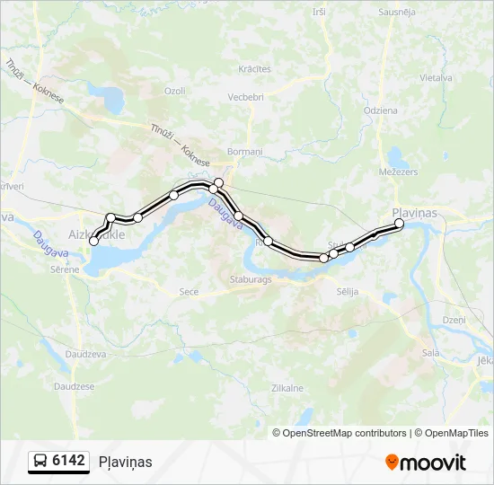 Автобус 6142: карта маршрута