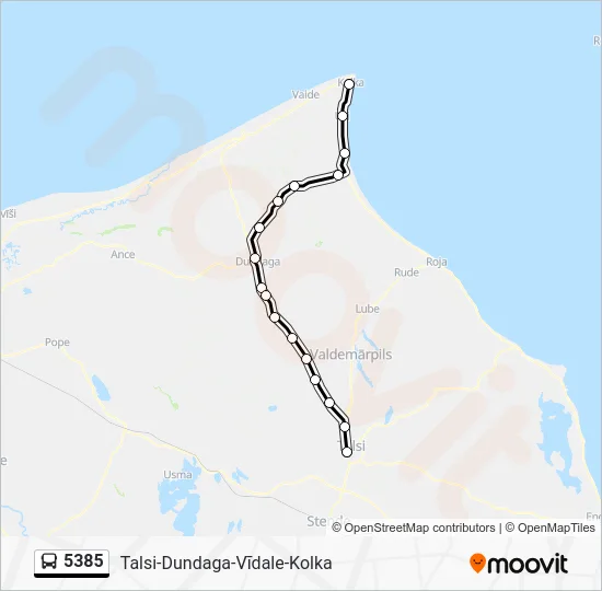 Автобус 5385: карта маршрута
