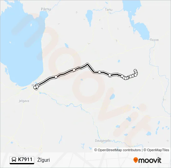 Автобус K7911: карта маршрута