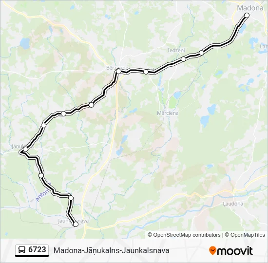 Автобус 6723: карта маршрута