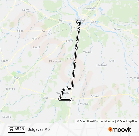Автобус 6526: карта маршрута