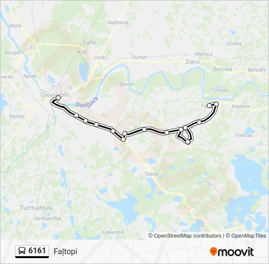 Автобус 6161: карта маршрута