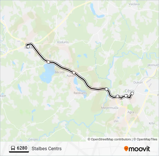 Автобус 6280: карта маршрута