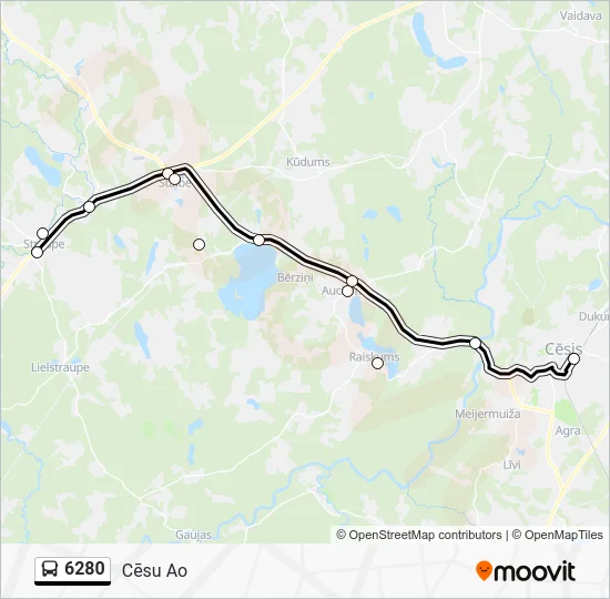 Автобус 6280: карта маршрута