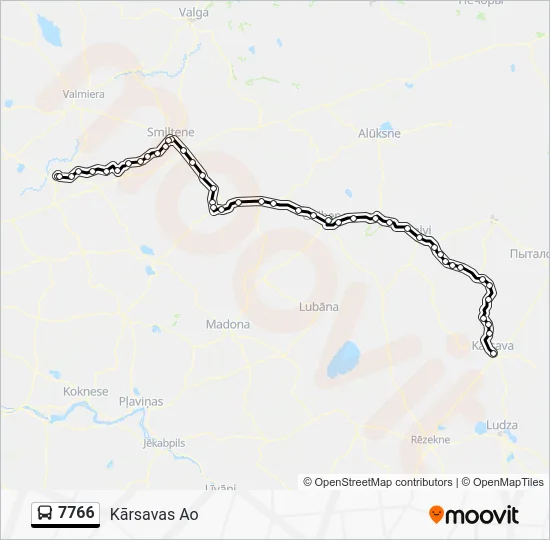 Автобус 7766: карта маршрута