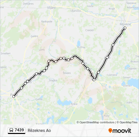 Автобус 7439: карта маршрута