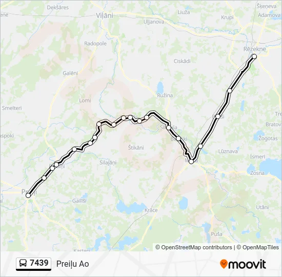 Автобус 7439: карта маршрута