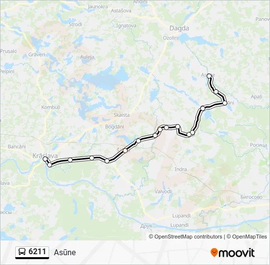 Автобус 6211: карта маршрута