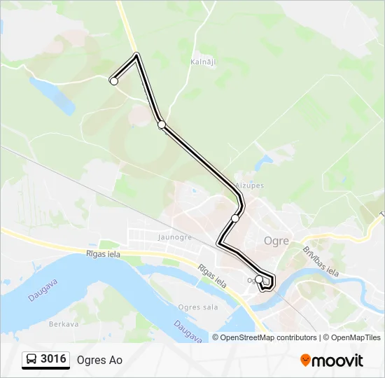 Автобус 3016: карта маршрута