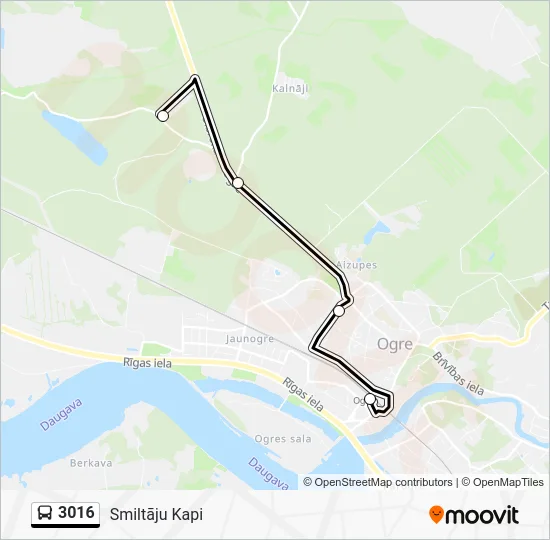 Автобус 3016: карта маршрута