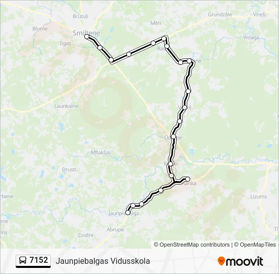 Автобус 7152: карта маршрута