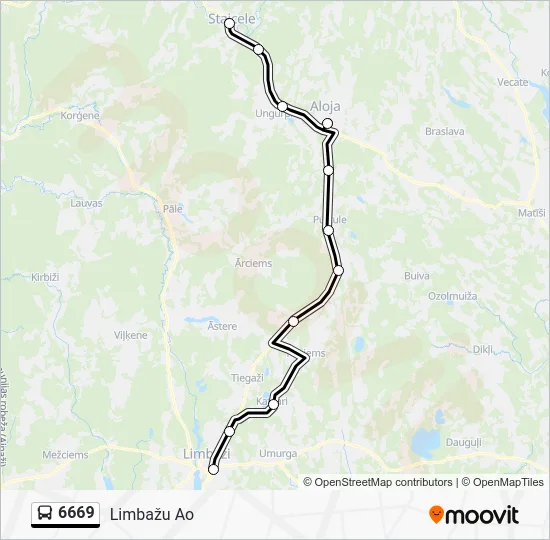Автобус 6669: карта маршрута