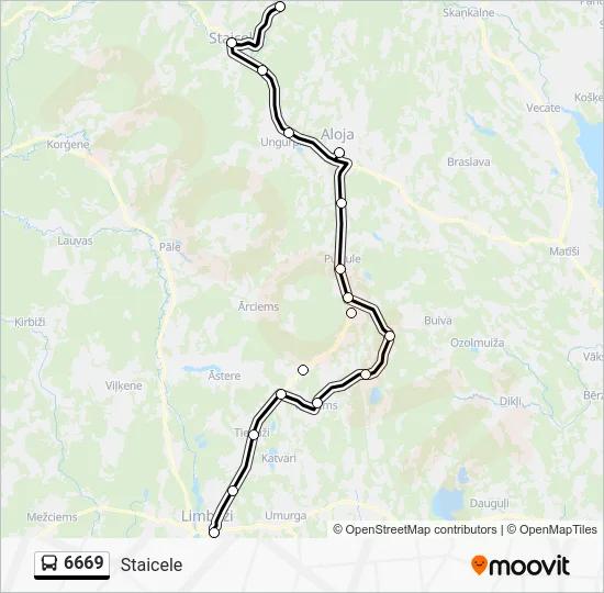 Автобус 6669: карта маршрута