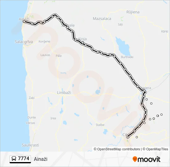 Автобус 7774: карта маршрута