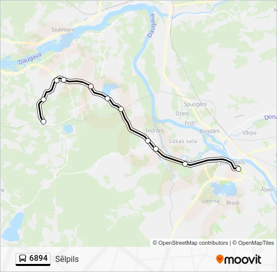 Автобус 6894: карта маршрута