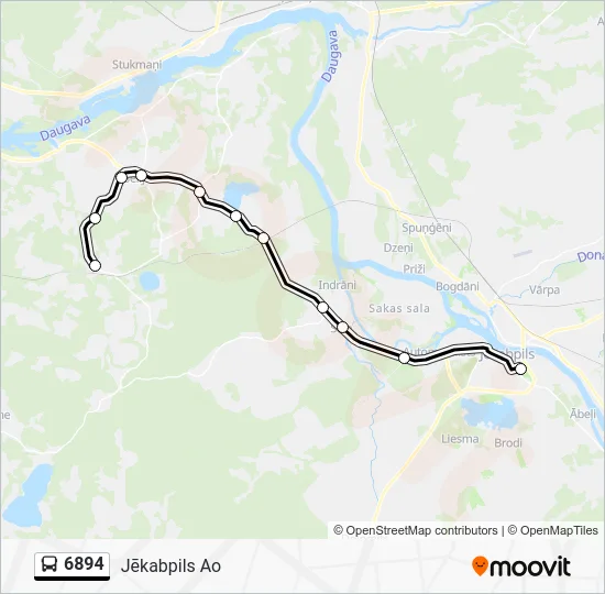 Автобус 6894: карта маршрута
