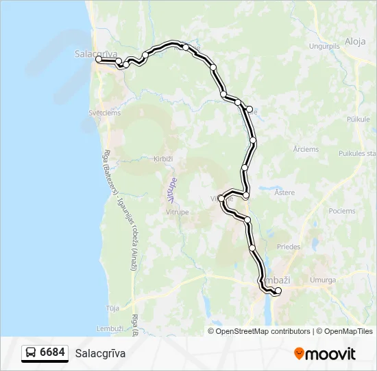 6684 Bus Line Map