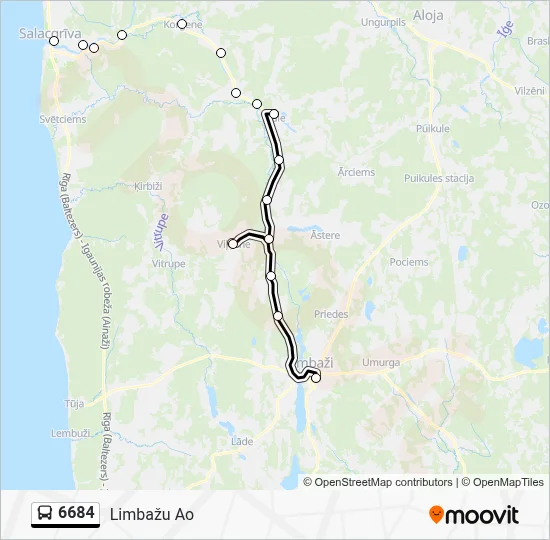 6684 Bus Line Map