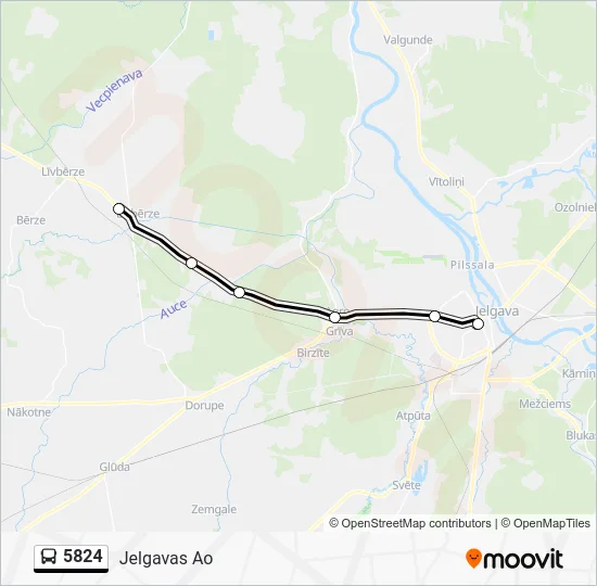 Автобус 5824: карта маршрута