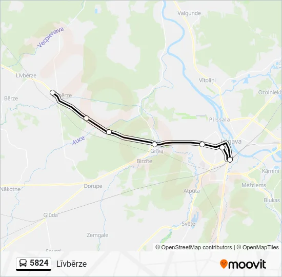 Автобус 5824: карта маршрута