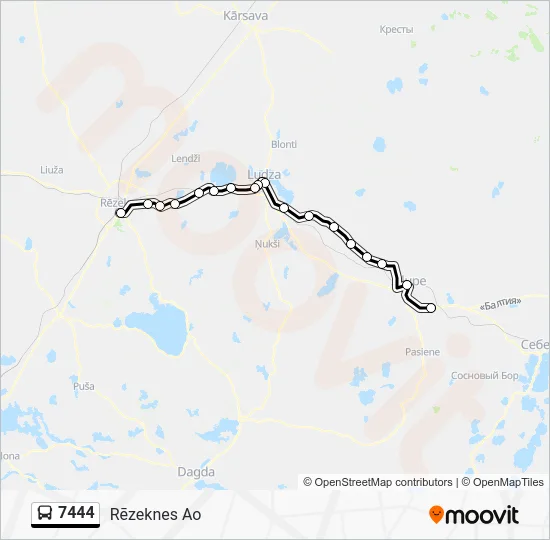 Автобус 7444: карта маршрута