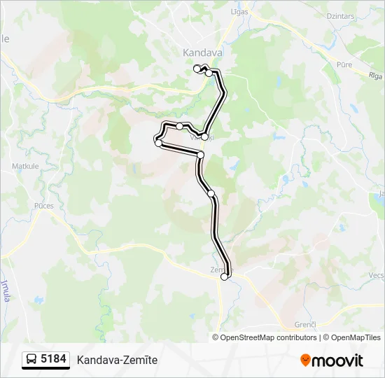 Автобус 5184: карта маршрута