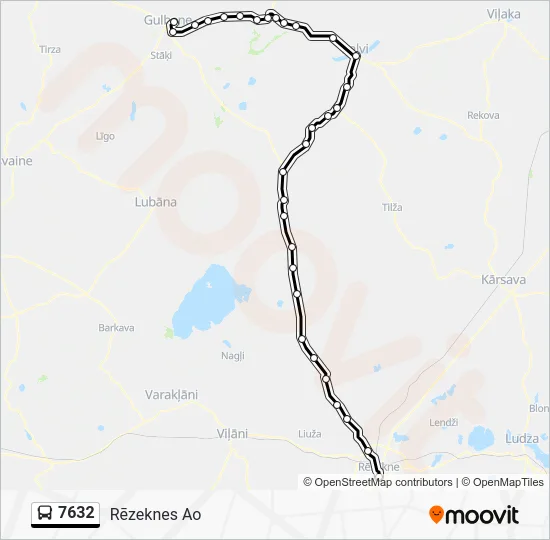 Автобус 7632: карта маршрута