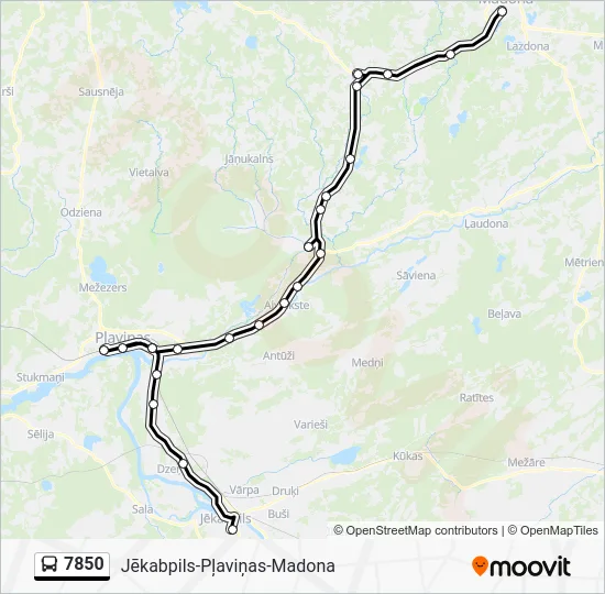 Автобус 7850: карта маршрута