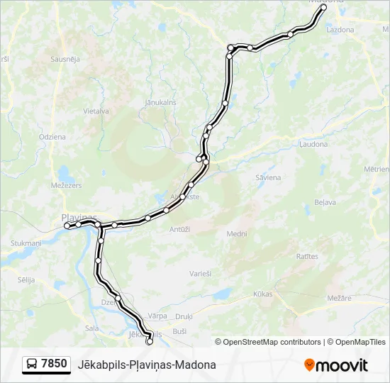 Автобус 7850: карта маршрута