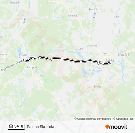 Автобус 5418: карта маршрута