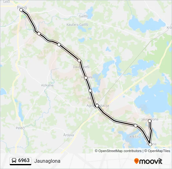 Автобус 6963: карта маршрута