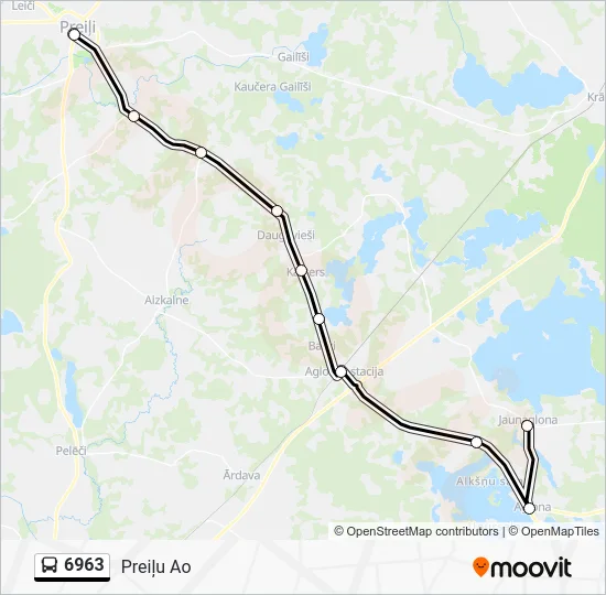 Автобус 6963: карта маршрута