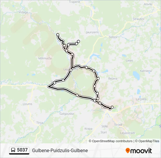 Автобус 5037: карта маршрута
