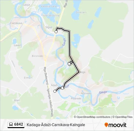 Автобус 6842: карта маршрута