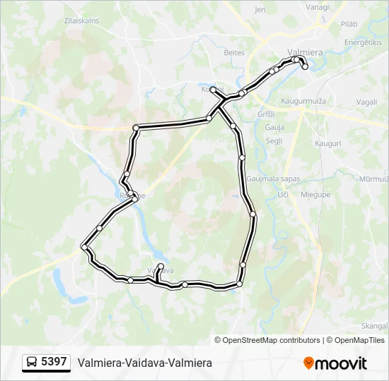Автобус 5397: карта маршрута