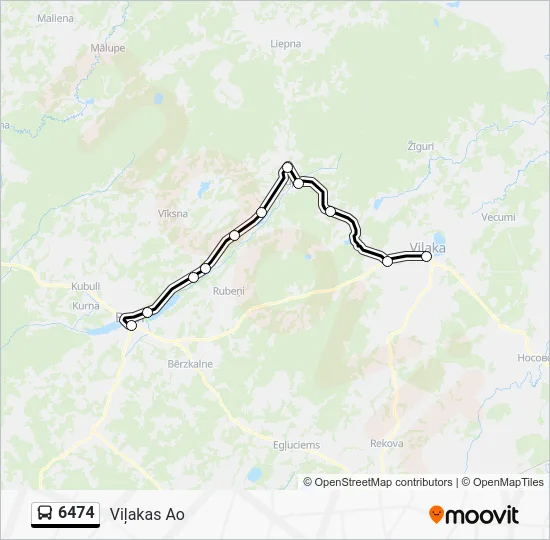 Автобус 6474: карта маршрута