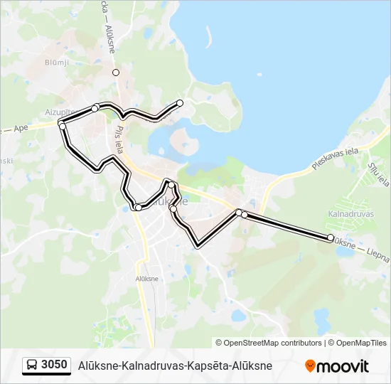 Автобус 3050: карта маршрута