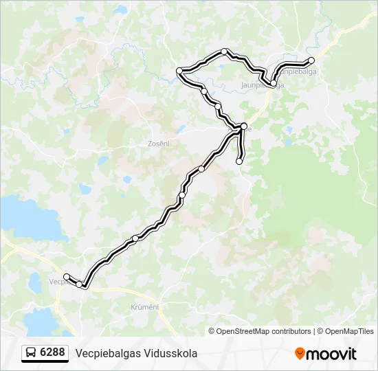 Автобус 6288: карта маршрута