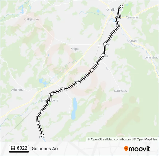 Автобус 6022: карта маршрута