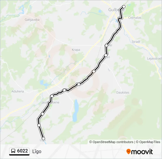 Автобус 6022: карта маршрута