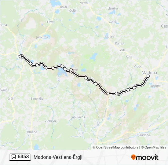 Автобус 6353: карта маршрута
