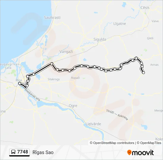 Автобус 7748: карта маршрута