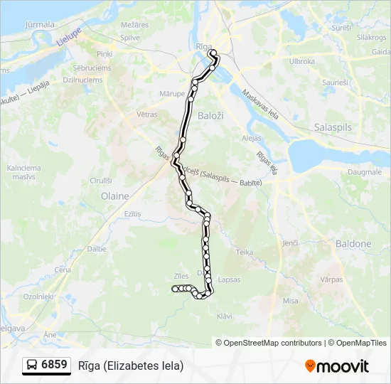 Автобус 6859: карта маршрута